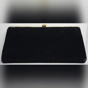 Vintage Black Velvet Clutch Purse